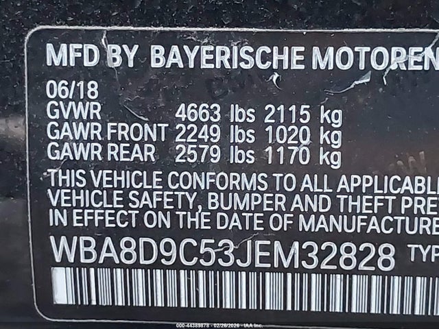 Aukcja sprzedaży 2018 Bmw 330i Xdrive, vin: WBA8D9C53JEM32828, numer aukcji: 44389878