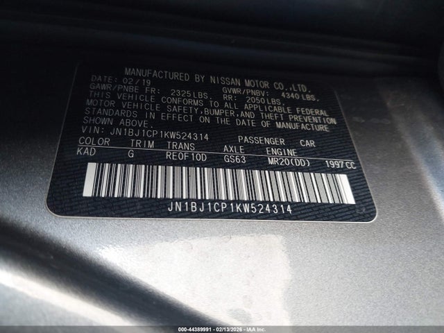 JN1BJ1CP1KW524314 Nissan Rogue Sport Sv