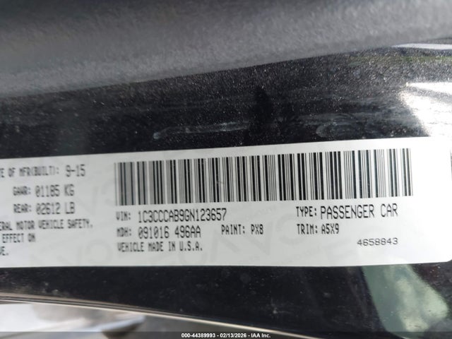 Aukcja sprzedaży 2016 Chrysler 200 Limited, vin: 1C3CCCAB9GN123657, numer aukcji: 44389993