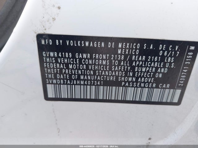 Volkswagen Jetta 1.4t Se 2017 3VWDB7AJ8HM407341 Image 9