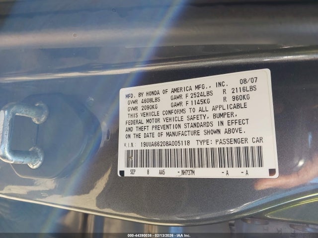 Aukcja sprzedaży 2008 Acura Tl 3.2, vin: 19UUA66208A005118, numer aukcji: 44390038