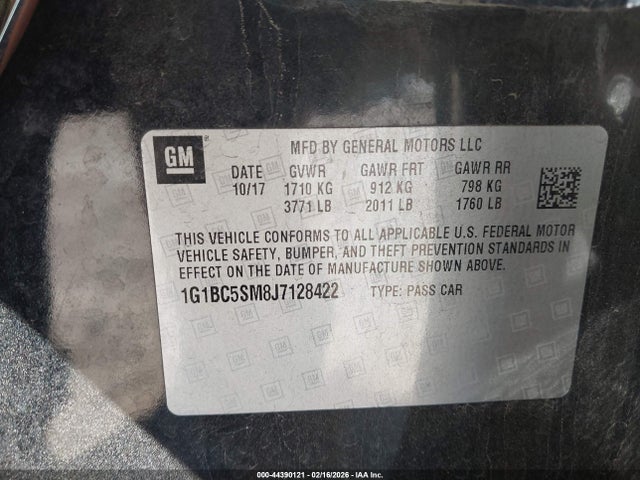 1G1BC5SM8J7128422 Chevrolet Cruze Ls Auto