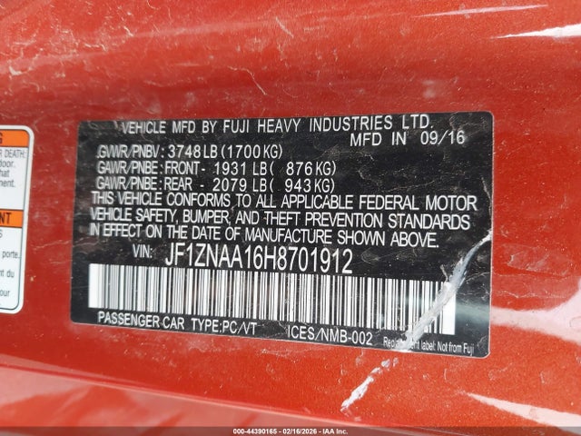 2017 TOYOTA 86 JF1ZNAA16H8701912 Photo 8