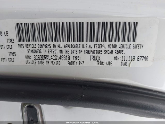 Aukcja sprzedaży 2012 Ram 3500 Laramie Longhorn/limited Edition, vin: 3C63DRKL4CG148818, numer aukcji: 44390209