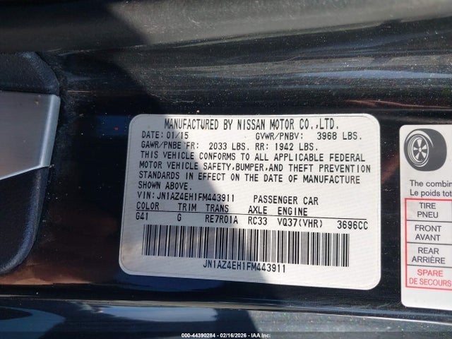 2015 NISSAN 370Z JN1AZ4EH1FM443911 Photo 8