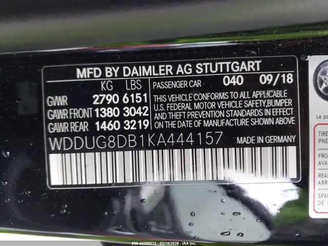 WDDUG8DB1KA444157 Mercedes-Benz S 560