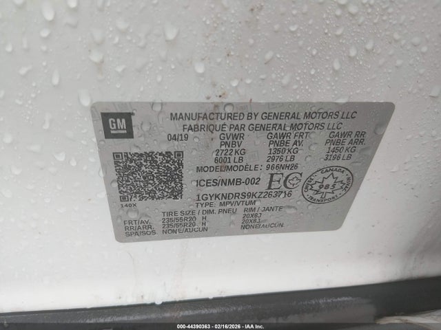 2019 CADILLAC XT5 1GYKNDRS9KZ263716 Photo 8