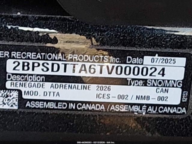Ski-Doo Renegade Andrenaline 2026 2BPSDTTA6TV000024 Image 9