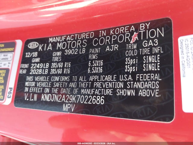 KIA Soul 2019 KNDJN2A29K7022686 Image 9