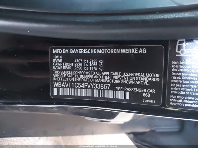 WBAVL1C54FVY33867 BMW X1 Xdrive28i