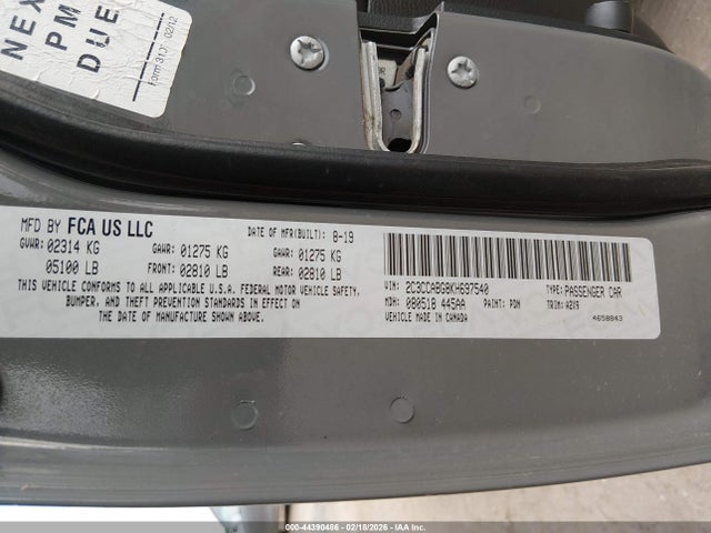Aukcja sprzedaży 2019 Chrysler 300 300s, vin: 2C3CCABG8KH697540, numer aukcji: 44390486