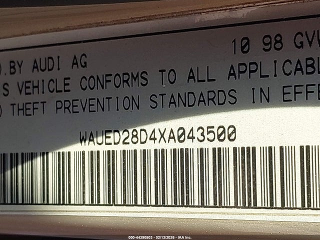 1999 AUDI A4 WAUED28D4XA043500 Photo 8