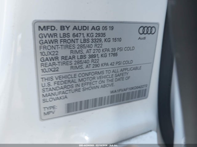 2019 AUDI Q8 WA1FVAF10KD042272 Photo 8