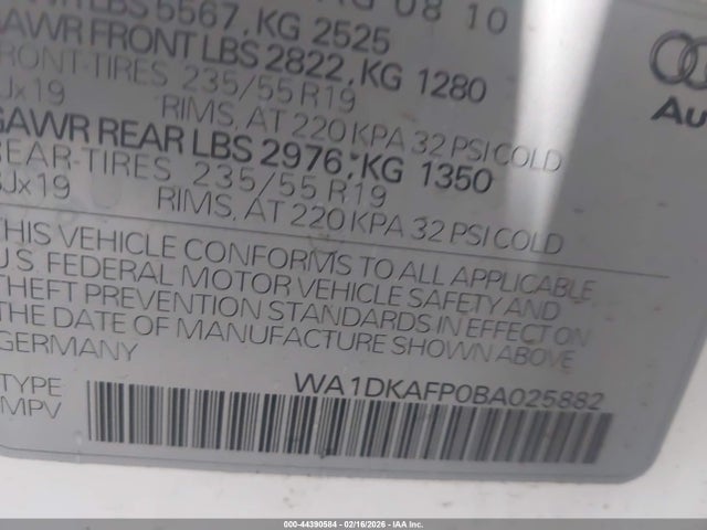 2011 AUDI Q5 WA1DKAFP0BA025882 Photo 8