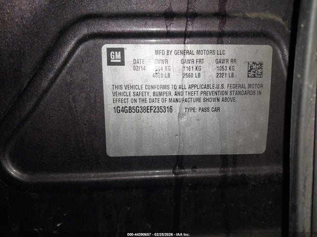 1G4GB5G38EF235316 Buick Lacrosse Leather Group