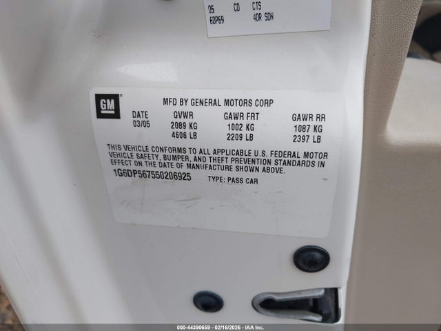 2005 CADILLAC CTS 1G6DP567550206925 Photo 8