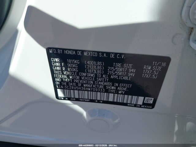 3CZRU5H36HM709333 Honda HR-V LX