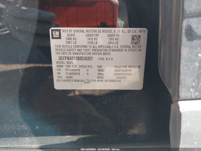 2011 CADILLAC SRX 3GYFNAEY0BS536257 Photo 8