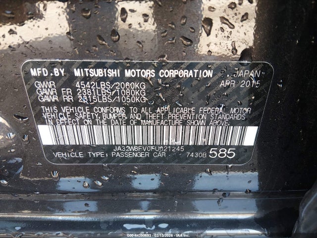 2015 MITSUBISHI LANCER EVOLUTION JA32W8FV0FU021245 Photo 8