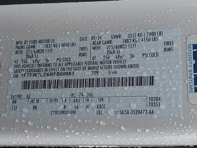 Ford F-150 Platinum 2024 1FTFW7LD6RFB69983 Image 9