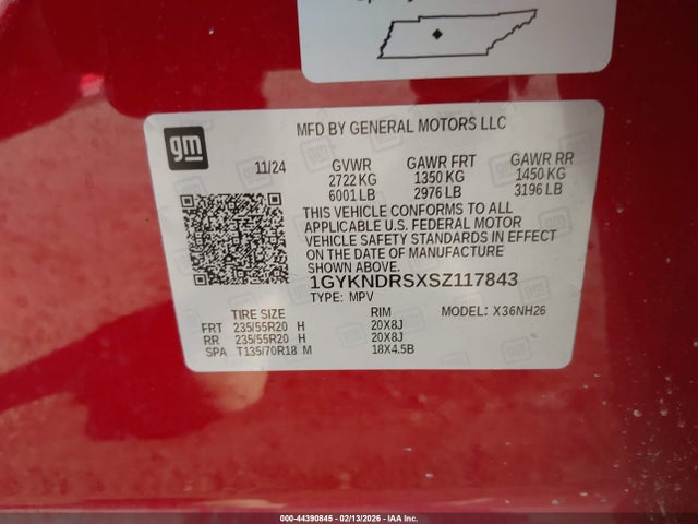 1GYKNDRSXSZ117843 Cadillac Xt5 Awd Premium Luxury