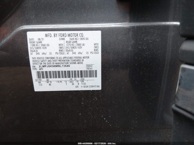 2021 LINCOLN NAUTILUS 2LMPJ8K98MBL13646 Photo 8