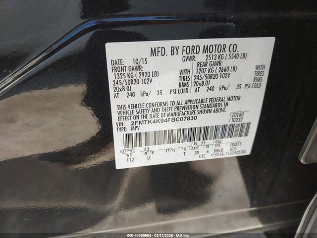 2015 FORD EDGE 2FMTK4K94FBC07830 Photo 8