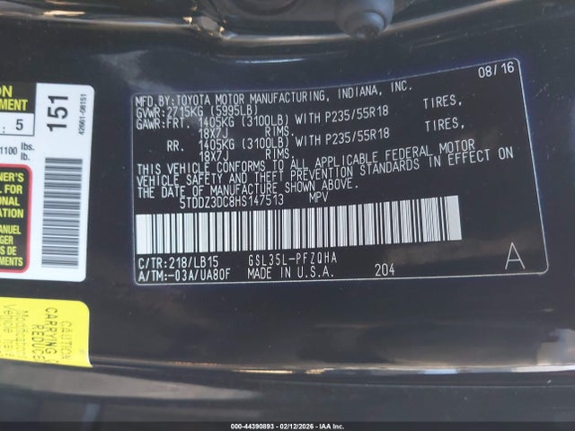 2017 TOYOTA SIENNA 5TDDZ3DC8HS147513 Photo 8