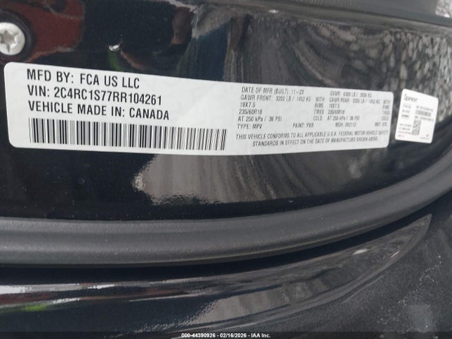 2024 Chrysler Pacifica Hybrid S Appearance Pkg მანქანა იყიდება აუქციონზე, vin: 2C4RC1S77RR104261, აუქციონის ნომერი: 44390926