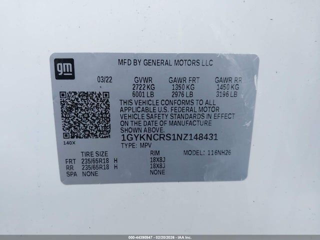 2022 CADILLAC XT5 1GYKNCRS1NZ148431 Photo 8