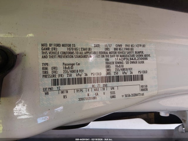 1FADP3L94JL230686 Ford FOCUS ST
