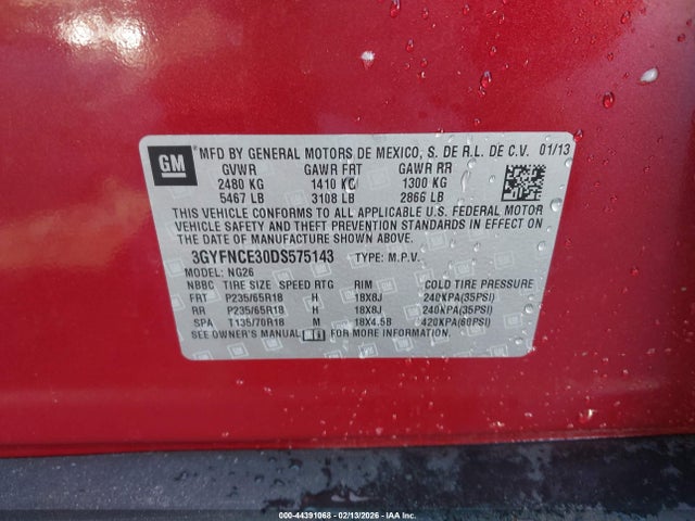 2013 CADILLAC SRX 3GYFNCE30DS575143 Photo 8