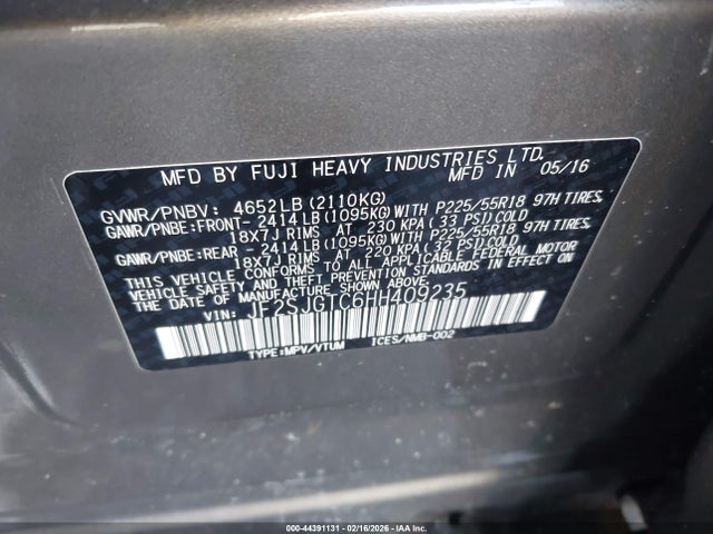 Aukcja sprzedaży 2017 Subaru Forester 2.0xt Touring, vin: JF2SJGTC6HH409235, numer aukcji: 44391131