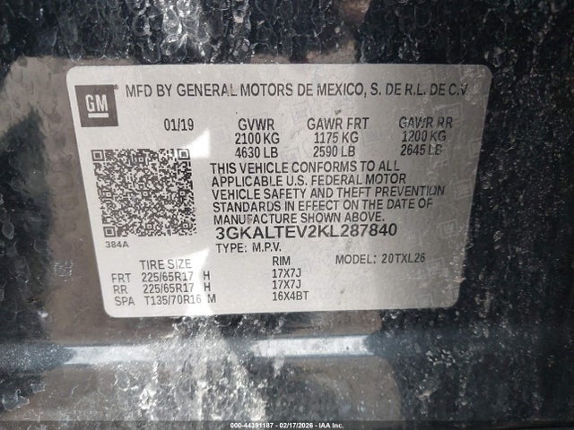 Продажа на аукционе авто 2019 Gmc Terrain Sle, vin: 3GKALTEV2KL287840, номер лота: 44391187