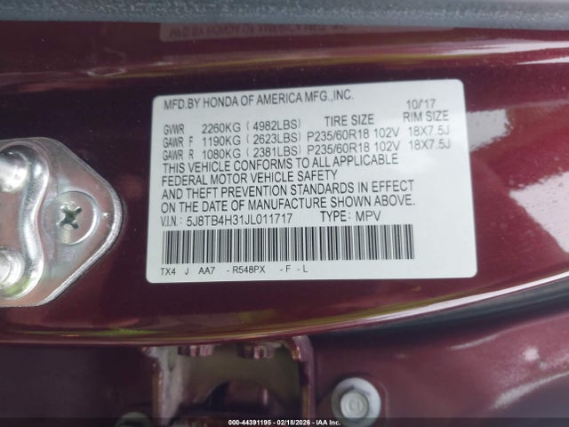 Продаж на аукціоні авто 2018 Acura Rdx Acurawatch Plus Package, vin: 5J8TB4H31JL011717, номер лоту: 44391195