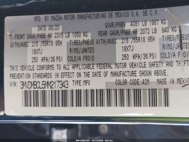 3MVDMBCL5MM217343 Mazda Cx-30 Preferred