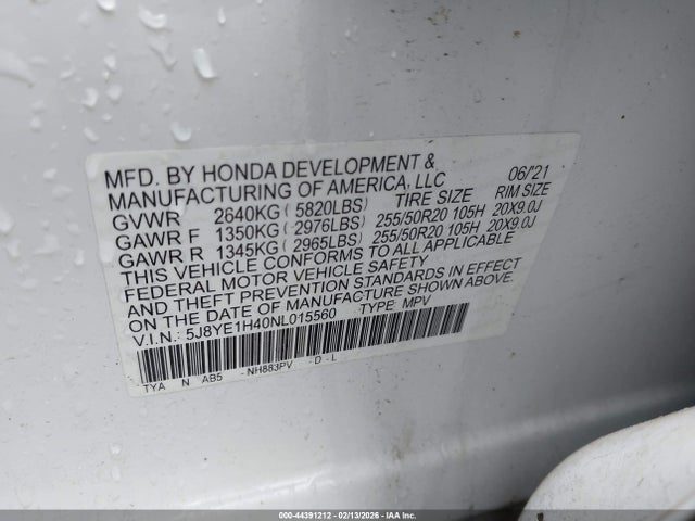 5J8YE1H40NL015560 Acura Mdx Technology Package