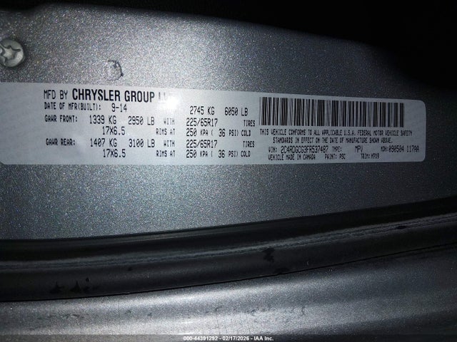 Dodge Grand Caravan Sxt 2015 2C4RDGCG3FR537487 Image 9