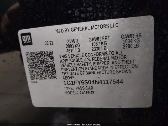 1G1FY6S04N4117544 Chevrolet Bolt Euv Fwd Lt