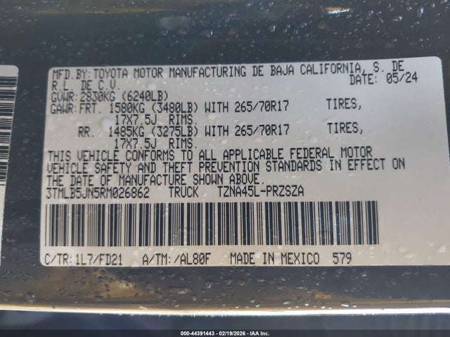 Toyota Tacoma Trd Off Road 2024 3TMLB5JN5RM026862 Image 9