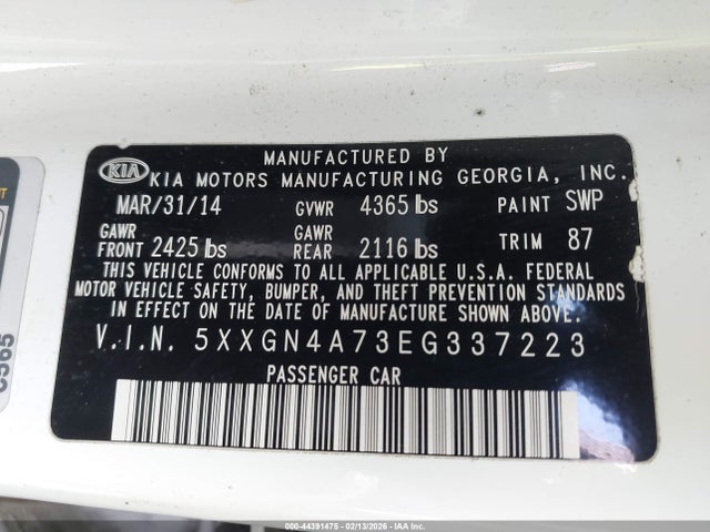 KIA OPTIMA EX 2014 5XXGN4A73EG337223 Image 9