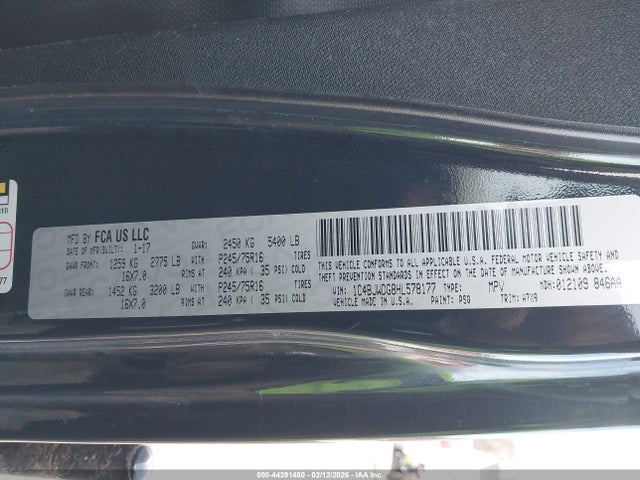 Продаж на аукціоні авто 2017 Jeep Wrangler Unlimited Sport 4x4, vin: 1C4BJWDG8HL578177, номер лоту: 44391480