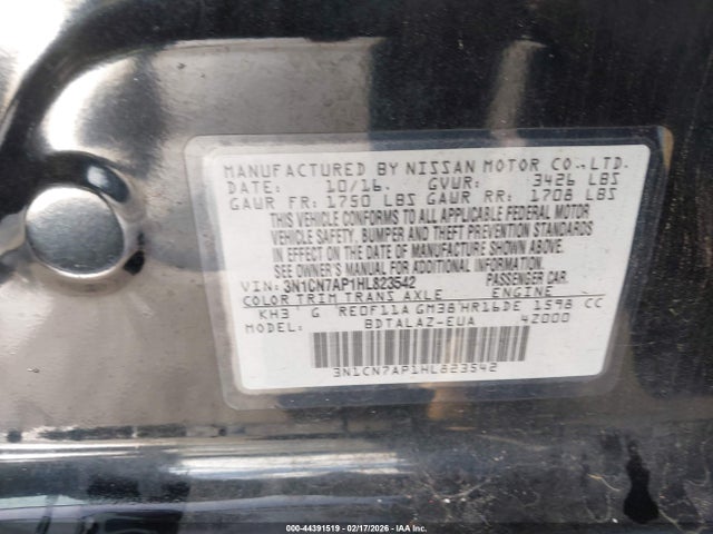 Nissan Versa 1.6 S+ 2017 3N1CN7AP1HL823542 Image 9
