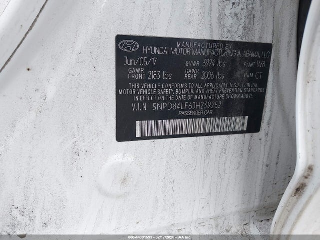 Aukcja sprzedaży 2018 Hyundai Elantra Sel, vin: 5NPD84LF6JH239252, numer aukcji: 44391591