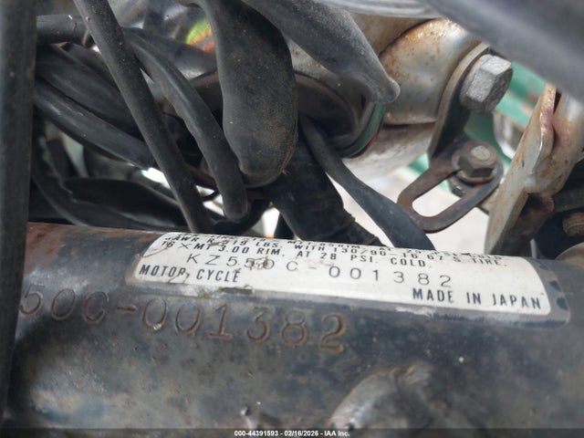 44391593 :رقم المزاد ، KZ550C001382 vin ، 1980 Kawasaki Ex650 مزاد بيع