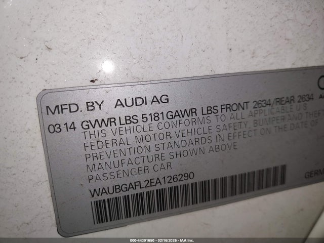 2014 AUDI S4 WAUBGAFL2EA126290 Photo 8