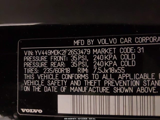 2015 VOLVO XC60 YV449MDK2F2653479 Photo 8