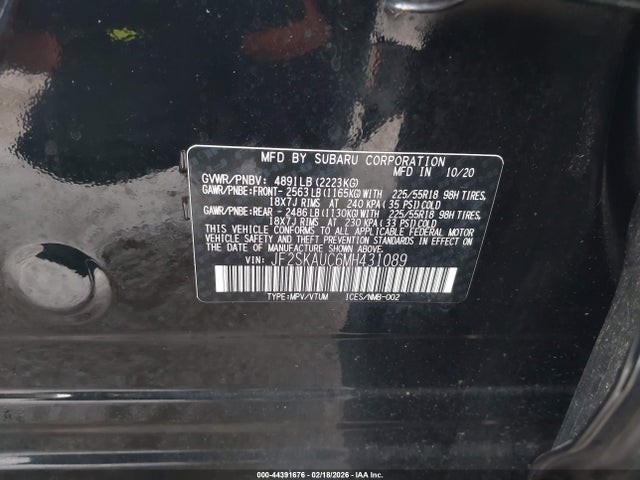 Subaru Forester Limited 2021 JF2SKAUC6MH431089 Image 9