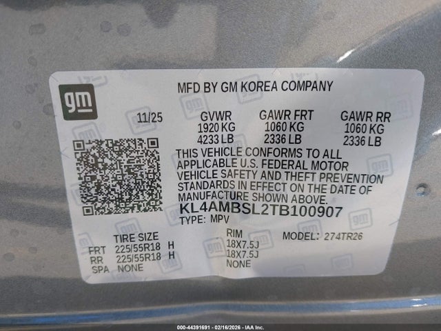 2026 Buick Encore Gx Preferred Fwd მანქანა იყიდება აუქციონზე, vin: KL4AMBSL2TB100907, აუქციონის ნომერი: 44391691