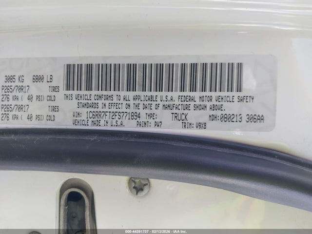 1C6RR7FT2FS771894 RAM 1500 Tradesman